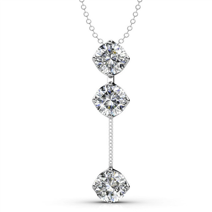 Valentine's Day Gift Guide - Cate & Chloe Sloane Hero Sterling Silver 18k White Gold Plated Swarovski Drop Necklace